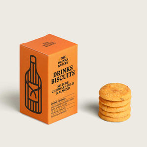 Mature Cheddar, Chilli & Almond Drinks Biscuits by The Drinks Bakery