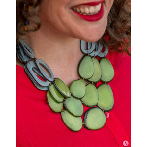 Petala Tagua Necklace Green and Blue