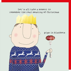 Pigs In Blankets Greetings Card By Rosie Made A Thing