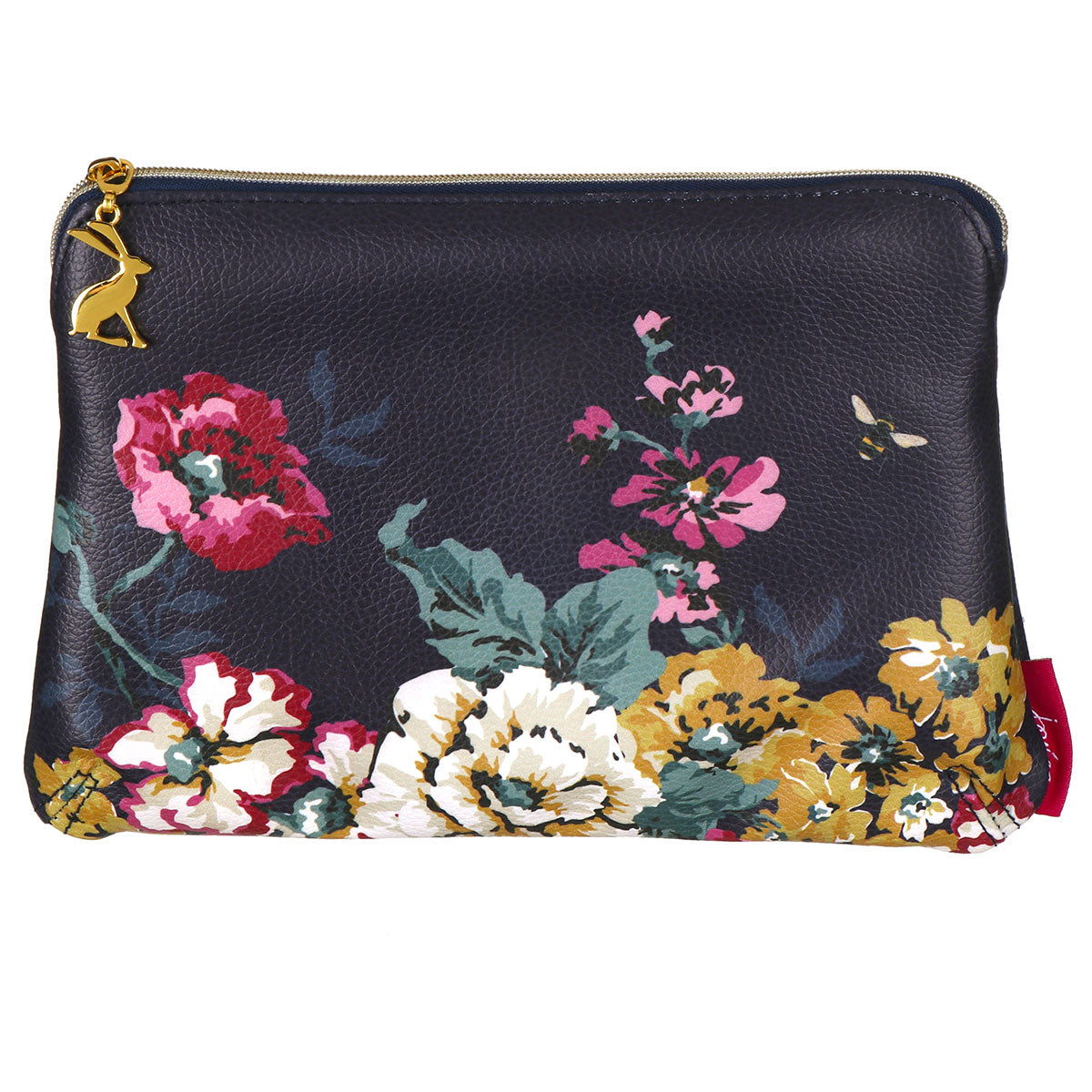 Medium Zip Faux Leather Pouch by Joules - Main Image