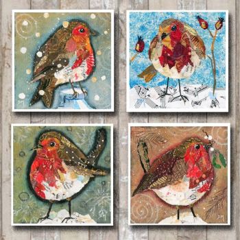 8 Robin Christmas Cards by Dawn Maciocia