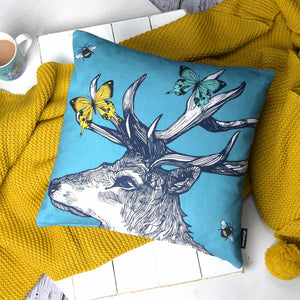 Stag, Butterflies and Bees Cushion